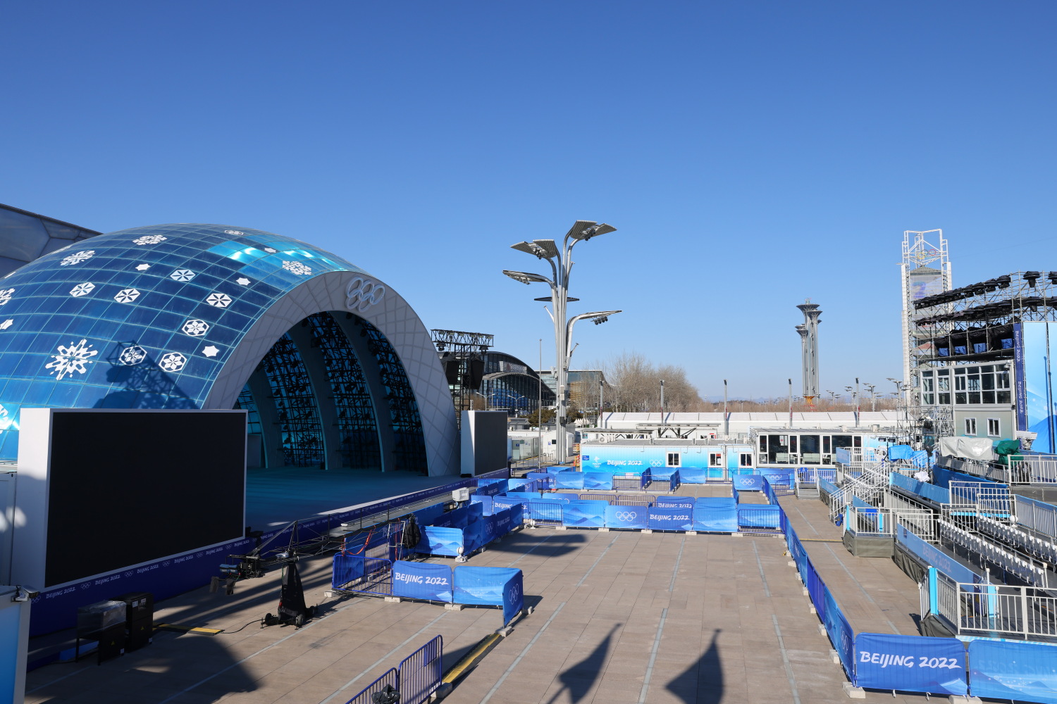 2月2日＝メダルプラザ　メダル授与の会場。平昌を思い出す。寒かったなあ…。