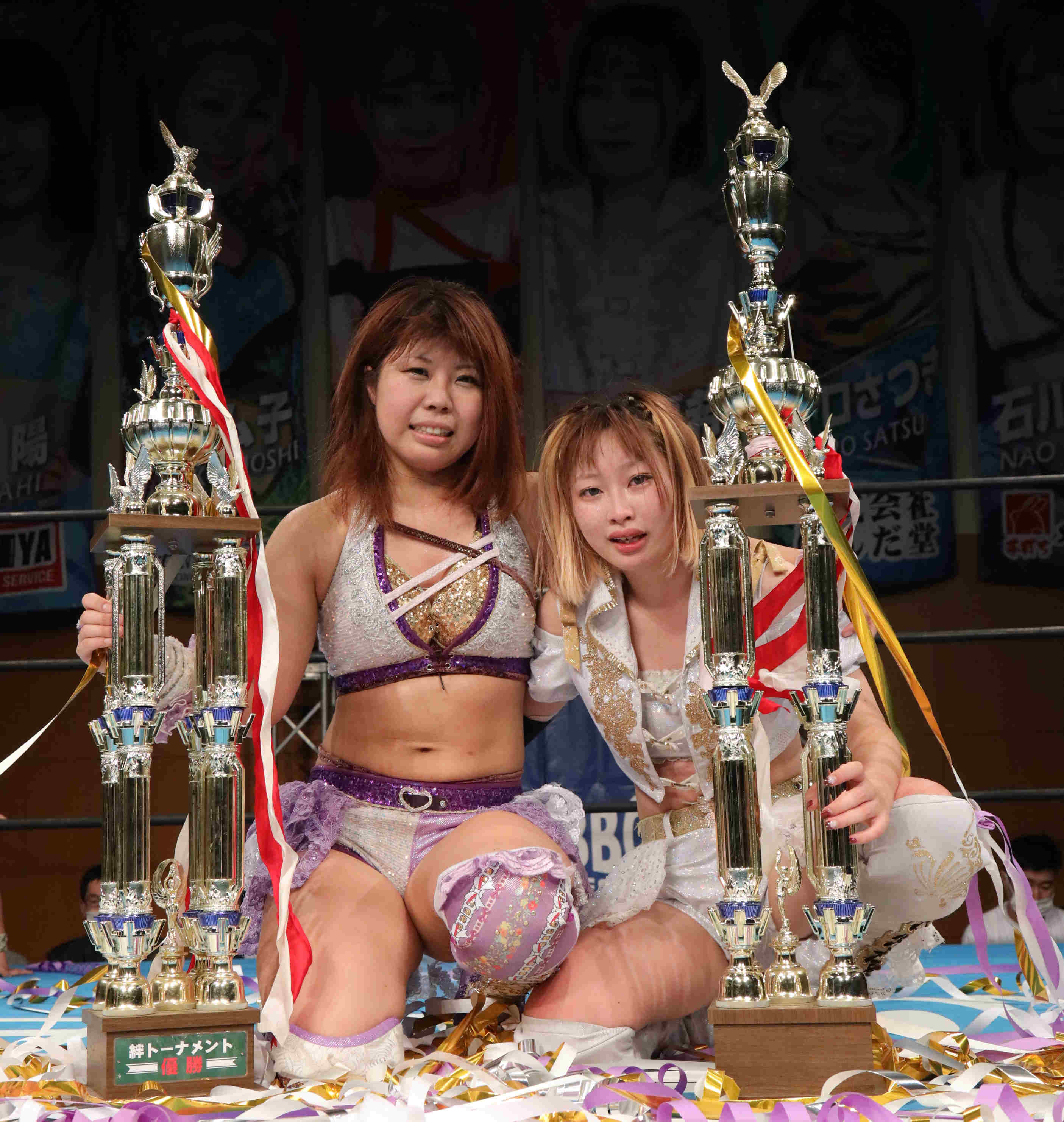2022年10・30両国KFCホール大会で石川&真白は絆タッグトーナメントに優勝