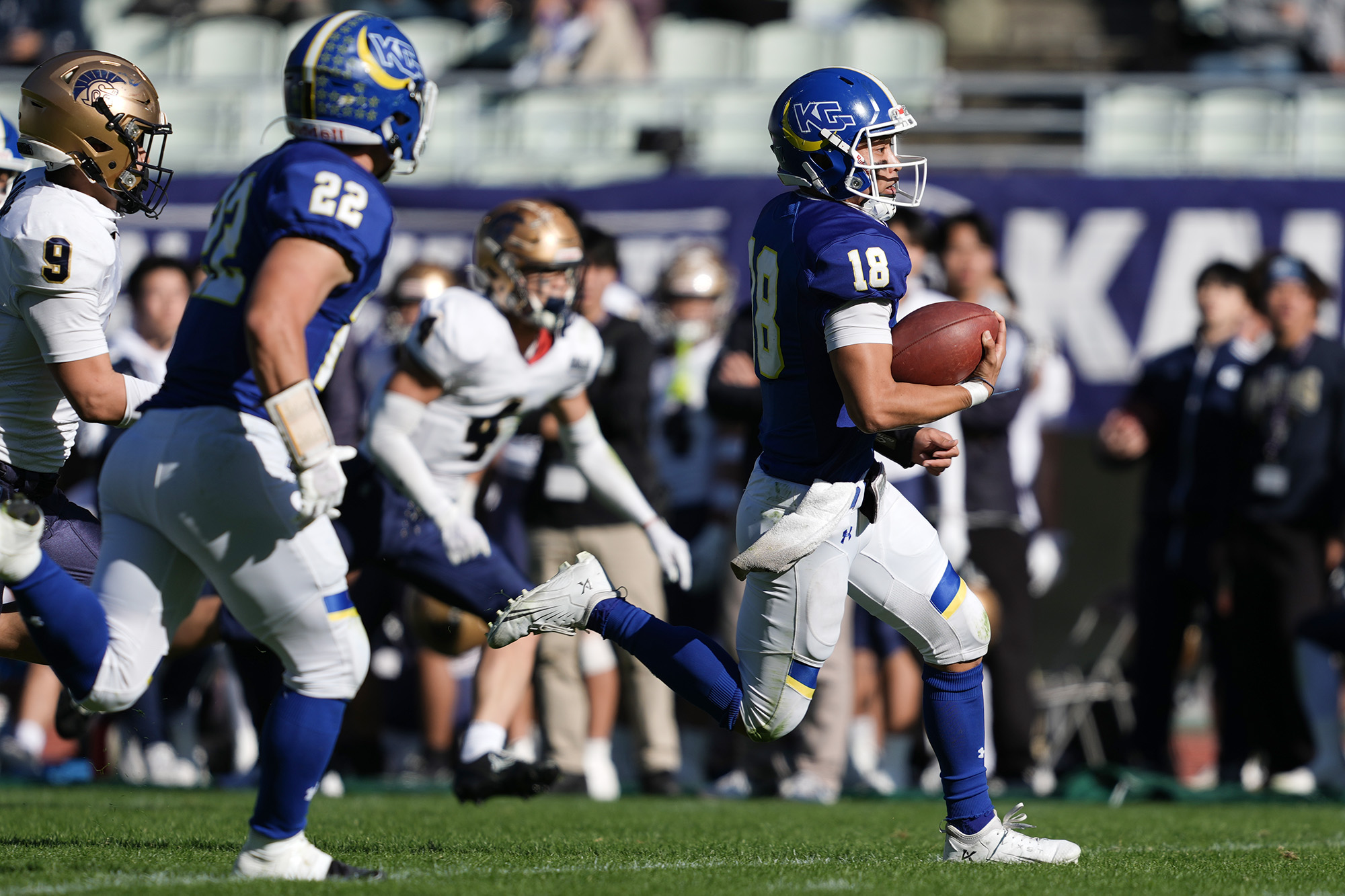 星野太吾はフィールドを切り裂く独走TDも決めた=撮影：北川直樹