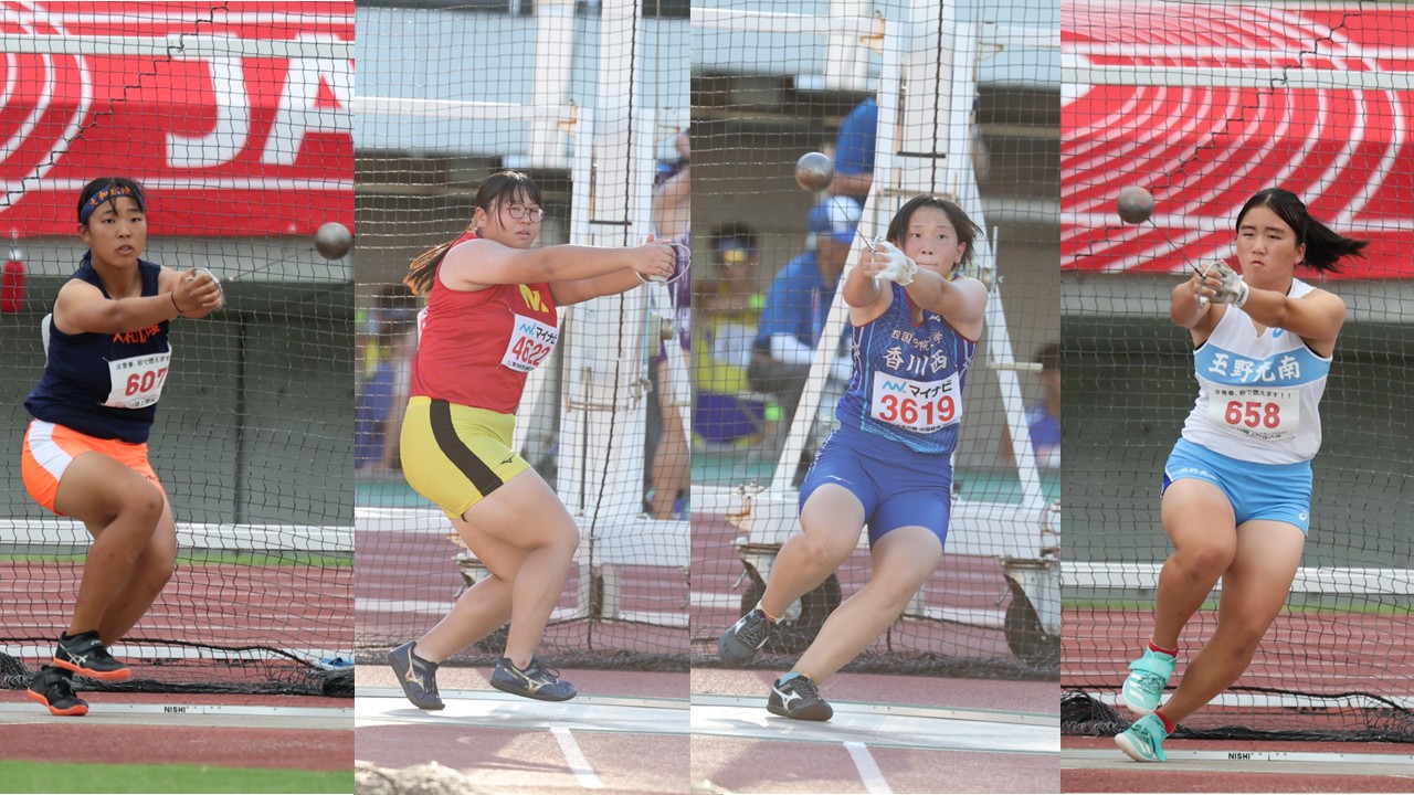 インターハイ、U18大会で入賞を果たした2年生。左から小島、坂口、植原、横山(写真/中野英聡)