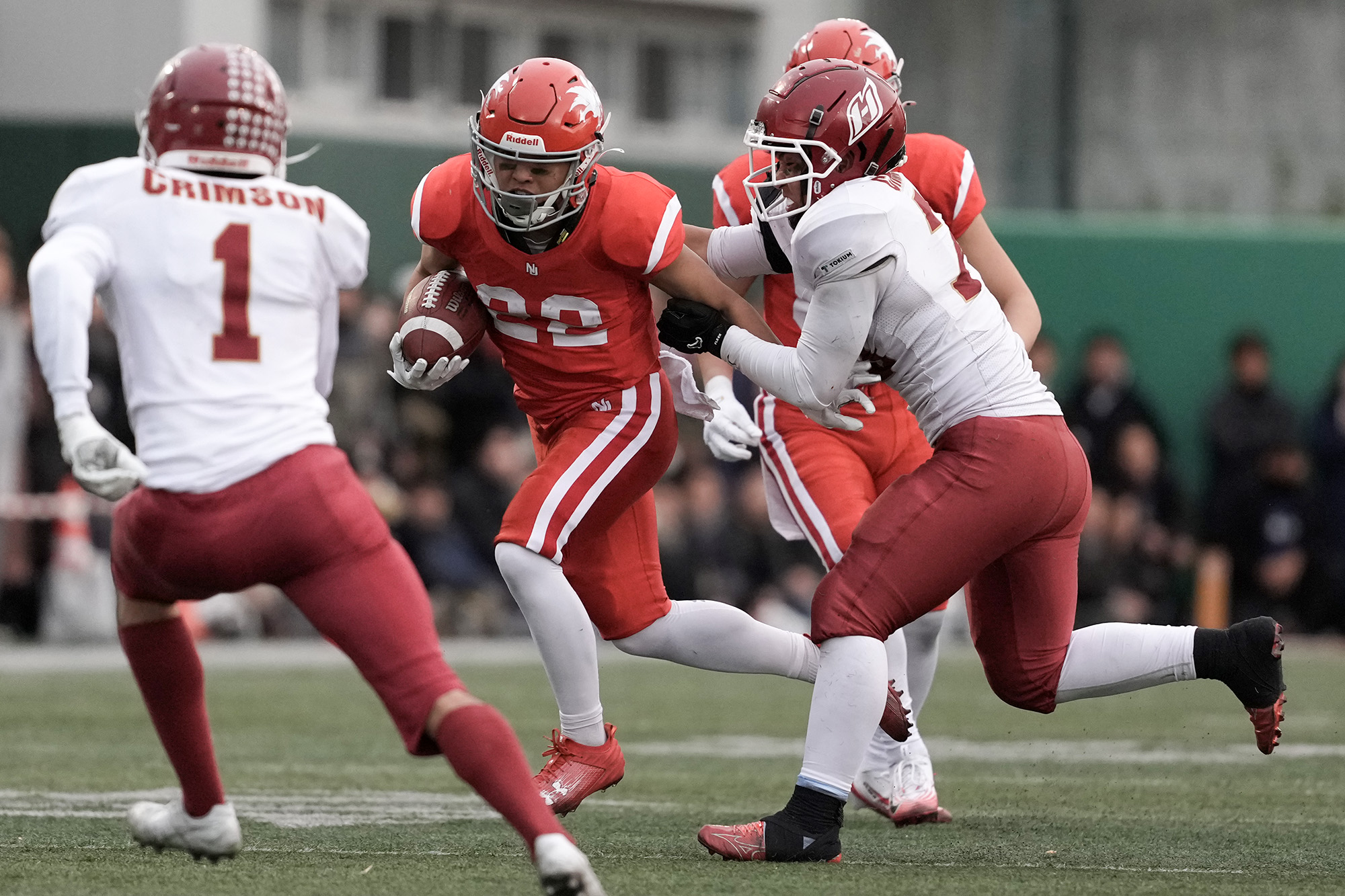 日大WR森はレシーブ、リターンで活躍した=撮影：北川直樹