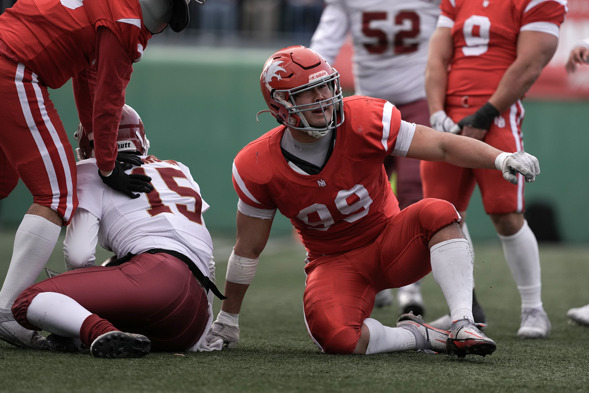 シーズンを通して大活躍だった日大DL會田=撮影：北川直樹
