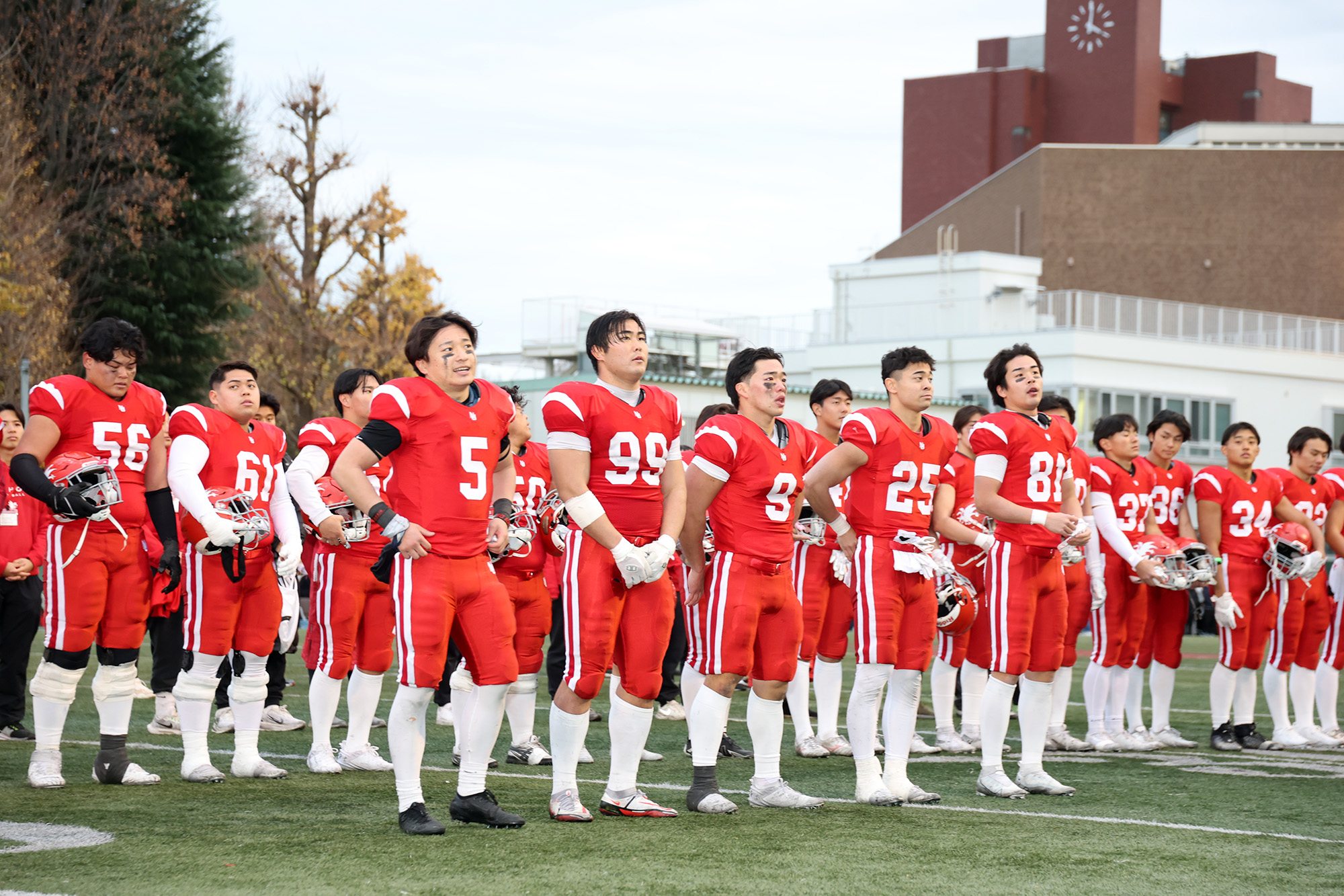 99番の會田が三ケ尻の後を引き継ぎ主将となる=撮影：北川直樹