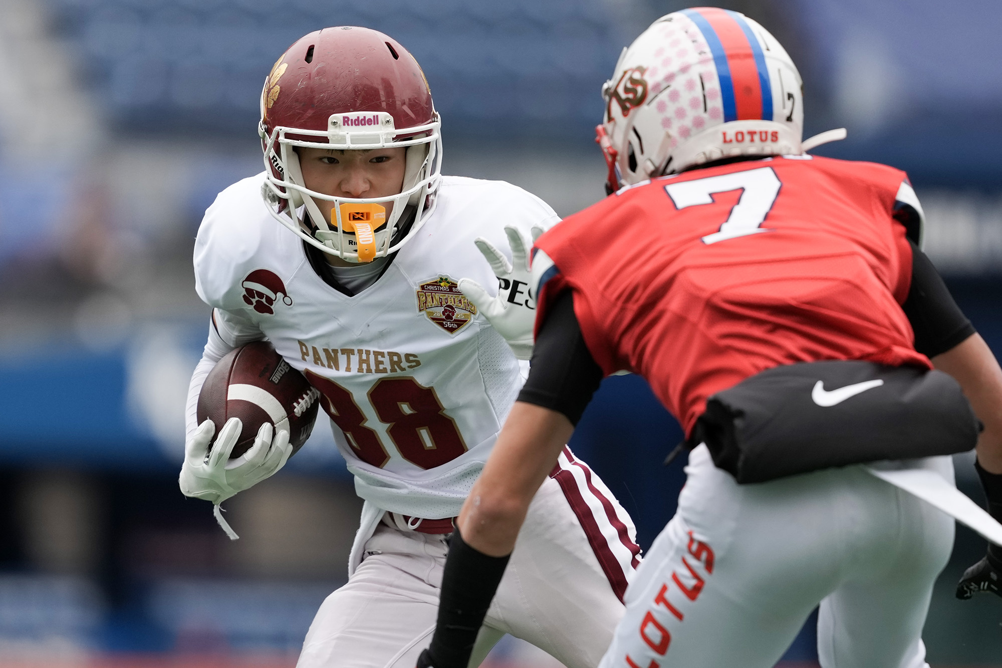 小波津とともに2TDの活躍だった立命館宇治 WR西田=撮影：北川直樹