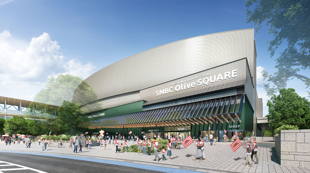 新秩父宮ラグビー場の完成予定外観。提供：秩父宮ラグビー場株式会社　計画段階のため変更の可能性がございます