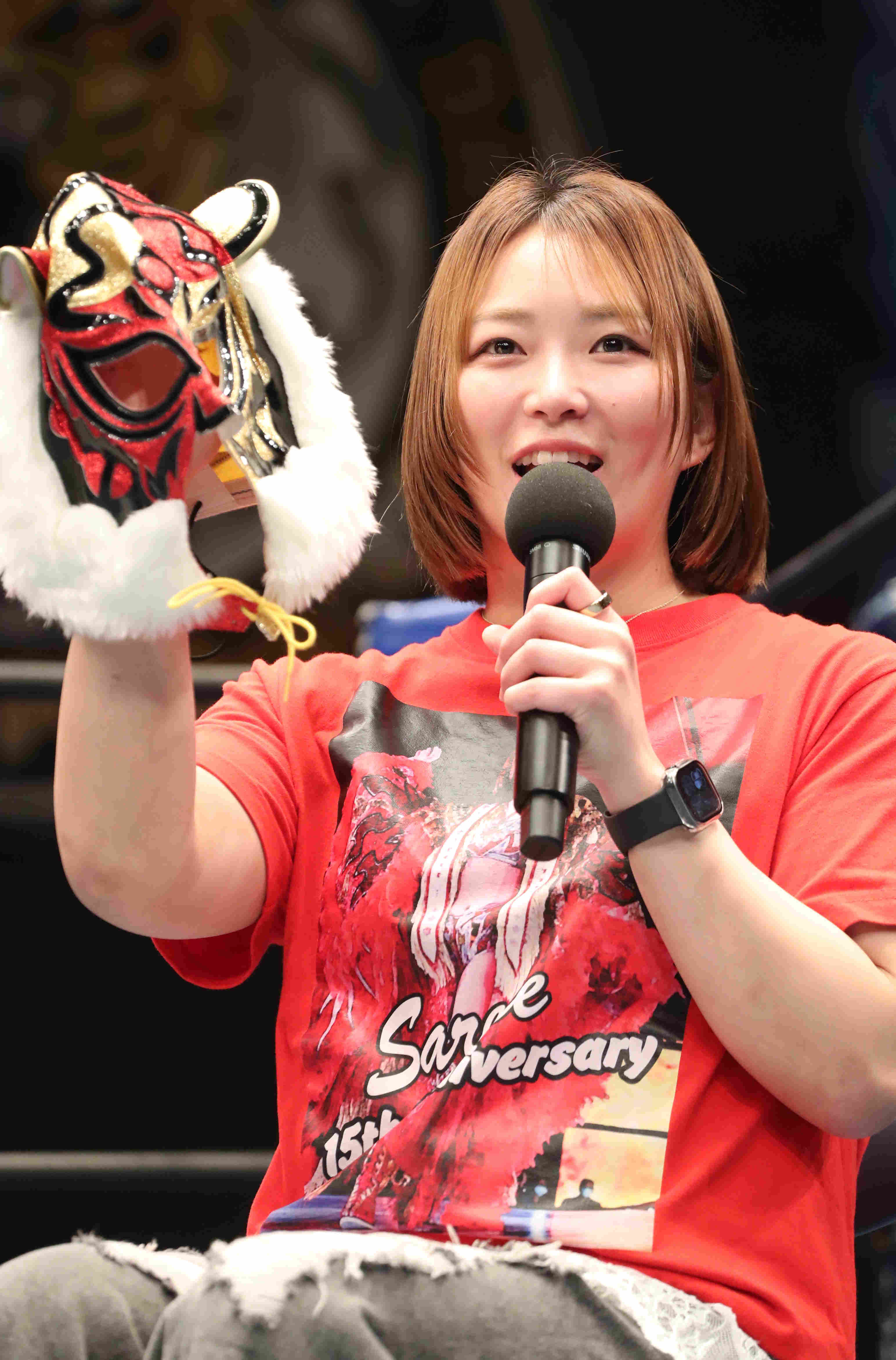 タイガーマスク45周年イベントでトークショーをおこなったSareee