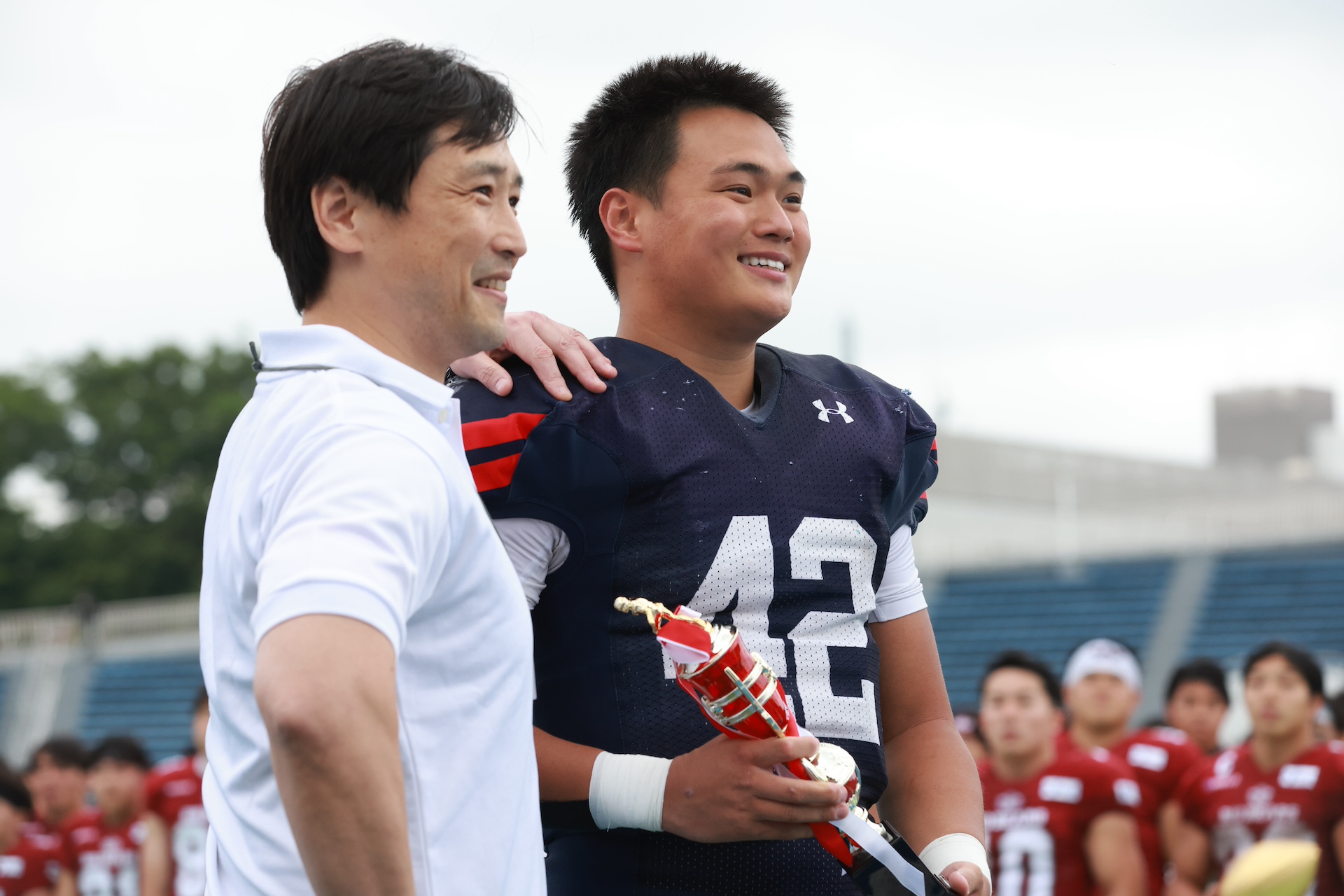 ジョセフ・レスティック杯（慶應優秀選手）：LB＃42 渡辺晴（4年）（撮影：北川直樹）
